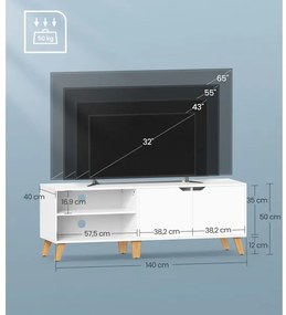 BASTOR fehér tévészekrény