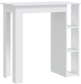 Fehér szerelt fa bárasztal polccal 102 x 50 x 103,5 cm