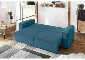 Türkiz kordbársony kinyitható kanapé 245 cm Nihad – Bobochic Paris