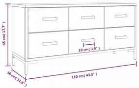 barna tömör újrahasznosított fenyőfa tárolópad 110 x 35 x 45 cm