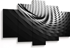 Absztrakt kép - fekete-fehér spirál (150x105 cm)