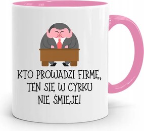 Rózsaszín Bögre Ajándék A Főnöknek, Aki Céget Vezet, fényképes nyomattal