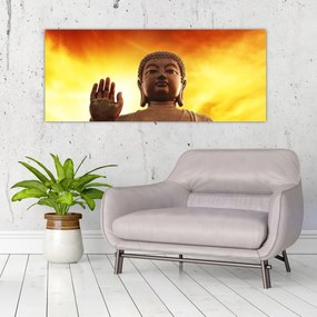 Kép - Buddha piros és sárga háttérrel (120x50 cm)