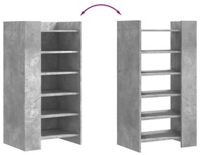 betonszürke szerelt fa cipősszekrény 52 x 37,5 x 100 cm