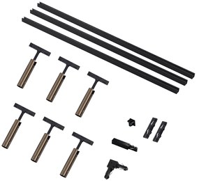 Modern sínrendszer 6 sötét bronz spotlámpával, 1 fázisú - Slimline Uzzy