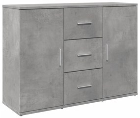 betonszürke szerelt fa tálalószekrény 90,5 x 29,5 x 65 cm
