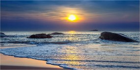 Fotó üveg kép Naplemente tenger 140x70