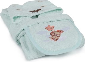 Mentazöld pamut gyerek fürdőköpeny, 1-2 év Aslan – Foutastic