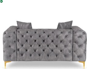 Sofa SORRENTO 2S Dwuosobowa Szara Welurowa
