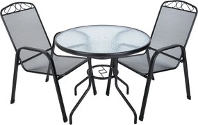 Kerti asztal ZWMT Ø 80 cm fém üveglappal