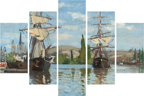 Kép - Claude Monet, Ships Riding on the Seine at Rouen, reprodukciók (150x105 cm)