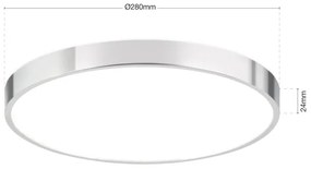 Orion DL 7-657/28-LED Mennyezeti lámpa BULLY LED/28W/230V átm. 28 cm fényezett króm