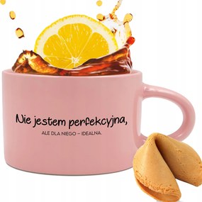 Csésze Rózsaszín 200ml Ajándék Pároknak Tökéletes Vagyok Sütemény