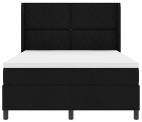 Boxspring Ágy Matrac &amp; LED Fekete 160x200 cm Szövet