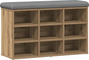 vidaXL kézműves tölgy szerelt fa cipőtároló pad 82x32x50 cm