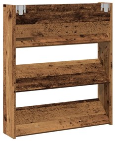 antik fa színű szerelt fa fali cipősszekrény 80 x 18 x 90 cm