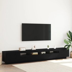 TV Szekrény LED Fénnyel Fekete Tölgy 260x35x40 cm Összeszerelve