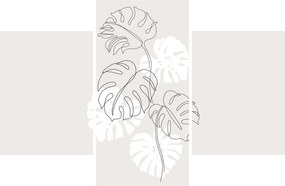 Kép - Vonalkép monstera N⁰3 (90x60 cm)