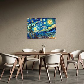 Üveg kép – Csillagos éjszaka mozaikja (70x50 cm)