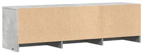 betonszürke szerelt fa TV-szekrény LED-ekkel 140 x 34 x 40 cm