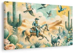 Kép cowboy a sivatagi tájban