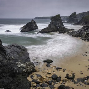 Poszter 40x40cm Bedruthan Steps Cornwall tengerpart 3, Assaf Frank