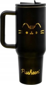 Thermo bögre, Pusheen Winter macska, fekete-arany 1000 ml