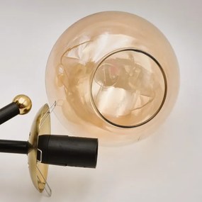 Felületre szerelhető csillár  MALENA 6xE14/5W/230V arany/fekete/füstös bézs