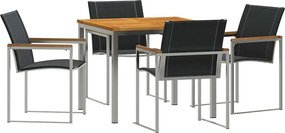 vidaXL Kert étkező szett 5 pcs Barna Tömör Akácfa
