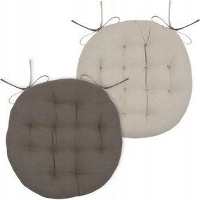 Székpárna kerek kétoldalas Duo 38 cm taupe pamut tépőzáras Boho