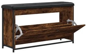 füstös tölgy színű cipőpad lehajtható fiókkal 102x32x56 cm