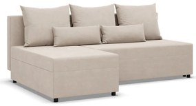 Nobu sarokkanapé, bársony, univerzális oldal, bézs