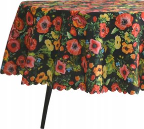 Abrosz Foltálló Ovális Fekete 120X260 CM Pipacsok Virágok Piros Ovális