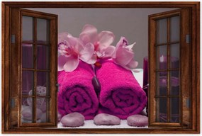 Poszterek 90x60 Lila törölköző Virág