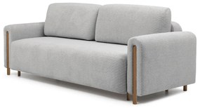 Világosszürke buklé kinyitható-tárolóhelyes kanapé 244 cm Arcadova – ELTAP