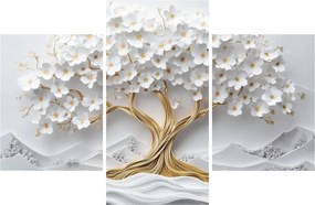 Kép – 3D elegáns életfa virágokkal (90x60 cm)