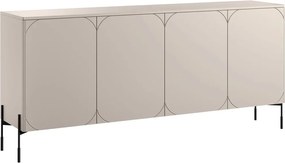 Sonatia komód 200 cm négyajtós - kasmír / fekete lábak