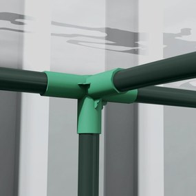 Outsunny Fali Üvegház, Balkon Üvegház, Erősített PVC Ponyva, Acél Váz, 2 Feltekerhető Cipzáras Ajtó, Zöldségek, Növények, Virágok Számára, Beltéri és