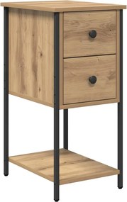 vidaXL Éjjeliszekrény fiókkal kézműves tölgy 32 x 42 x 70 cm Faanyag