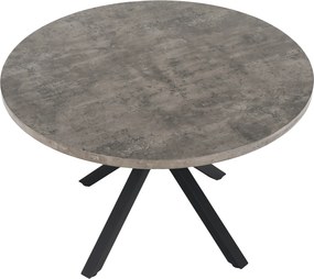 Étkezőasztal, beton/fekete, átmérő 120 cm, MEDOR