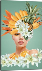 Vászonkép Virágos korona Gyönyörű nő 60x100 cm