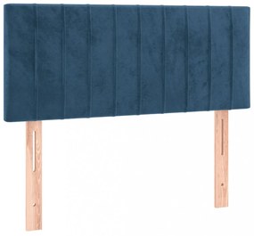 sötétkék bársony LED-es fejtámla 90x5x78/88 cm