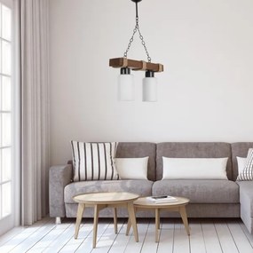 Láncos csillár JASMIN 2xE27/40W/230V barna/fehér