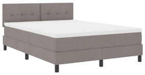 Boxspringágy Matrac &amp; LED Taupe 140x200 cm Szövet