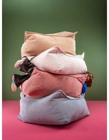 Krémszínű kordbársony gyerek babzsákfotel Square – Wigiwama