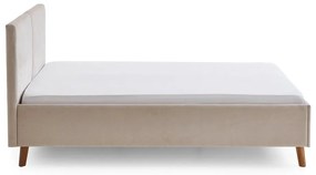 Bézs kárpitozott franciaágy ágyráccsal 140x200 cm Piano – Meise Möbel