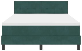 vidaXL Boxspring Ágy Matracmattal Sötét Zöld 160x200 cm Bársony