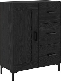 vidaXL Széf fiókkal Musta tammi 69.5 x 34 x 90 cm Faanyag