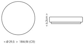 Ecolite W3090-18W/BI-LED Fürdőszobai mennyezeti lámpa LIRA LED/18W/230V IP44 fehér