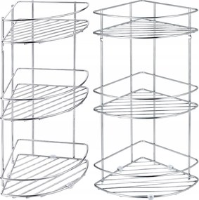 Fürdőszoba polc Sarok Függő Álló Ezüst Fém Krómozott